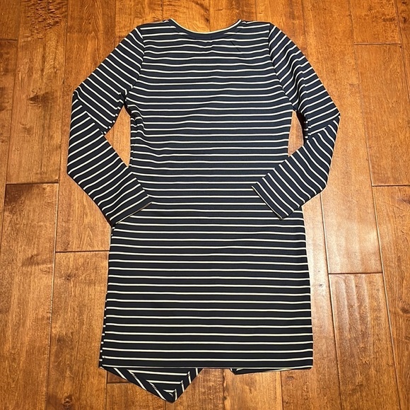 NWOT  IRIS black and cream Stripes size XL body cone stretch dress - Picture 2 of 11